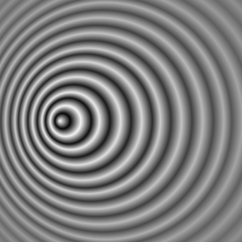 Graphic image showing the behavior of waves of light emitted by a moving source that "pile up" in the direction of motion, giving rise to the Doppler effect.